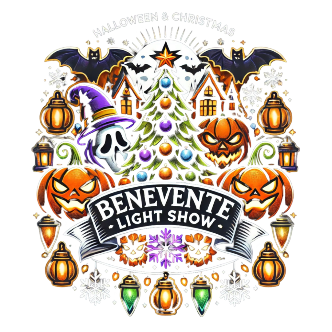 Benevente Halloween & Christmas Light Show logo